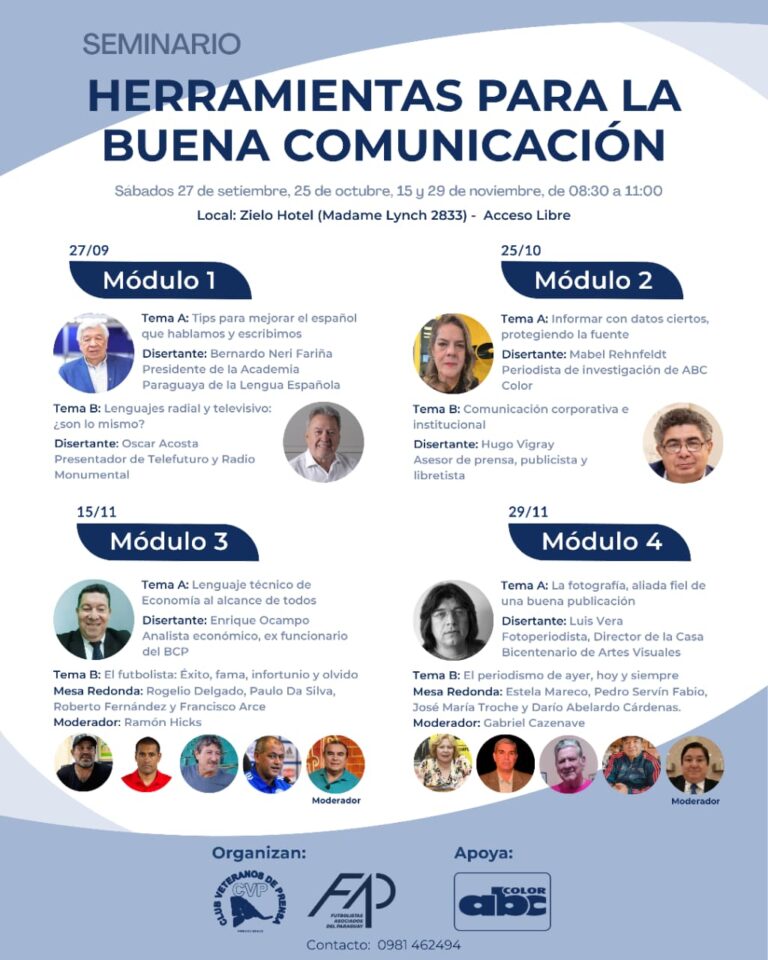 Seminario sobre comunicación reunirá a destacados profesionales en Asunción