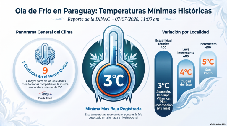 Martes con frío intenso en Paraguay